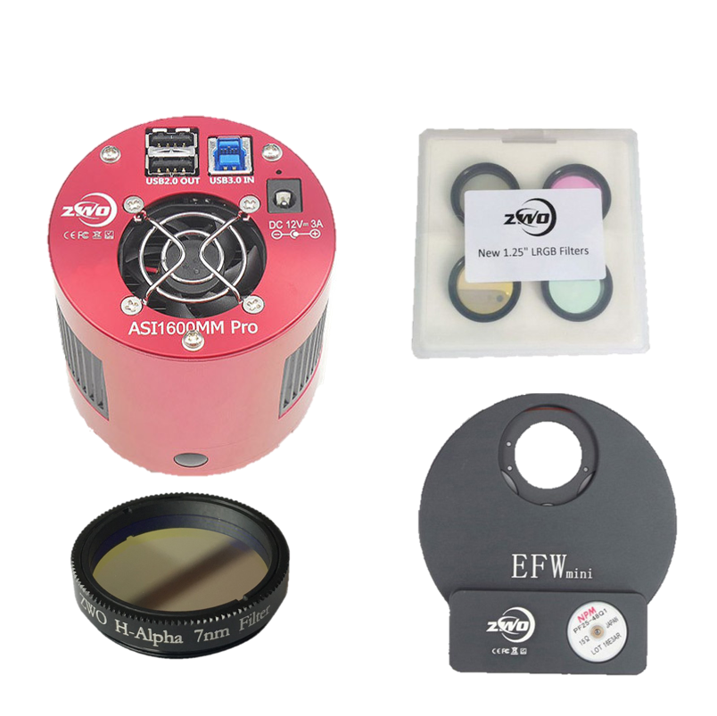 ASI 1600 Pro Mini Monochrome Cooled CMOS Telescope Camera Kit 3.0